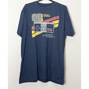 Nintendo Super Nintendo T-Shirt Men's 2XL Blue Graphic Nostalgia Video Games 80s
